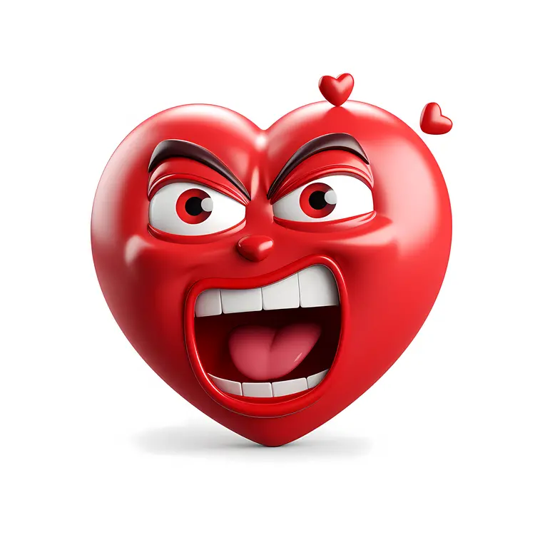 Angry Red Heart Cartoon