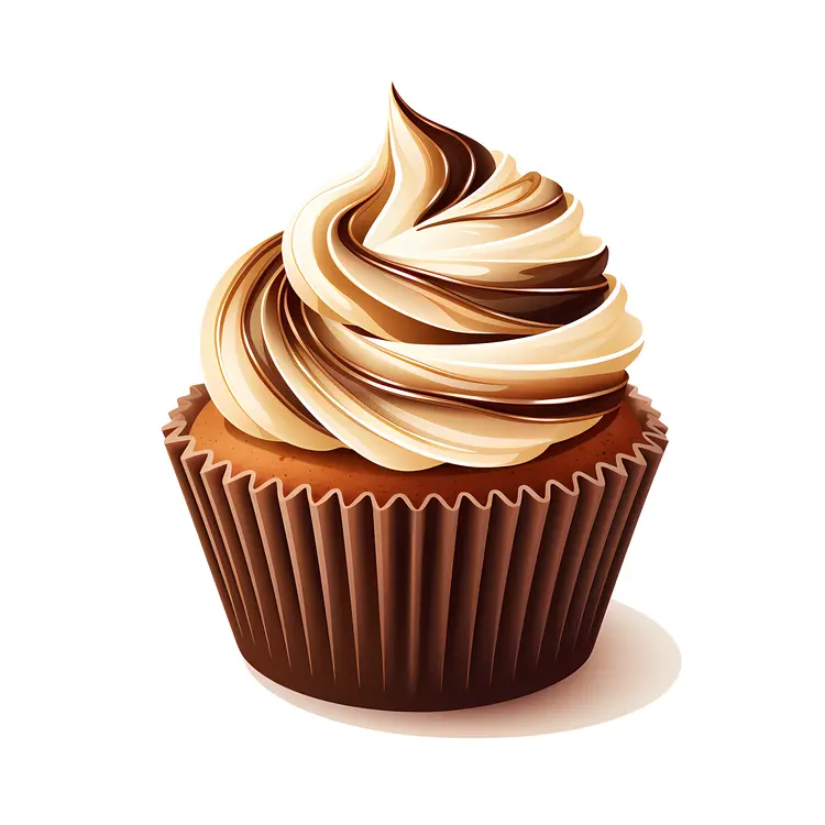 Chocolate and Vanilla Cupcake with Creamy Frosting