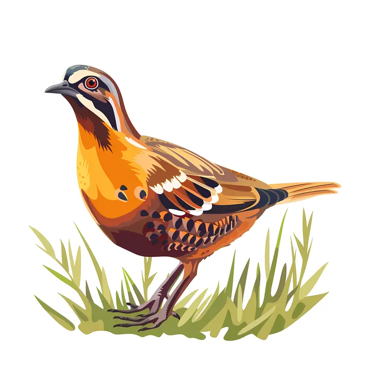 Orange Bird in Grass