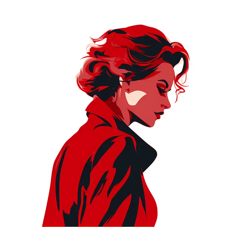 Elegant Woman in Red Coat