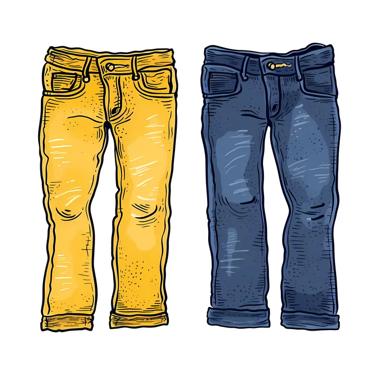 Yellow and Blue Jeans Illustration