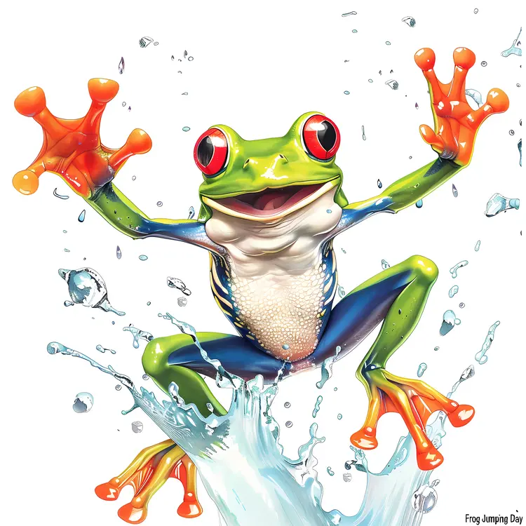 Jumping Frog in Water