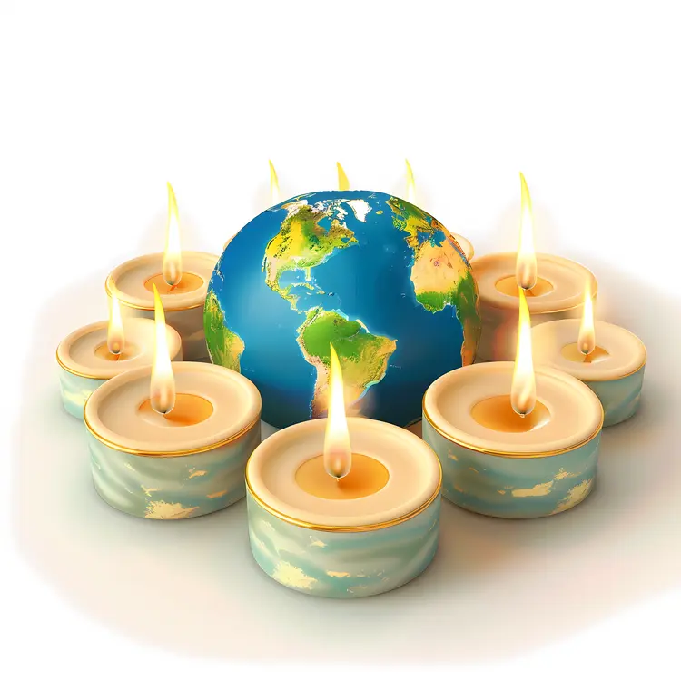 Earth Surrounded by Candles