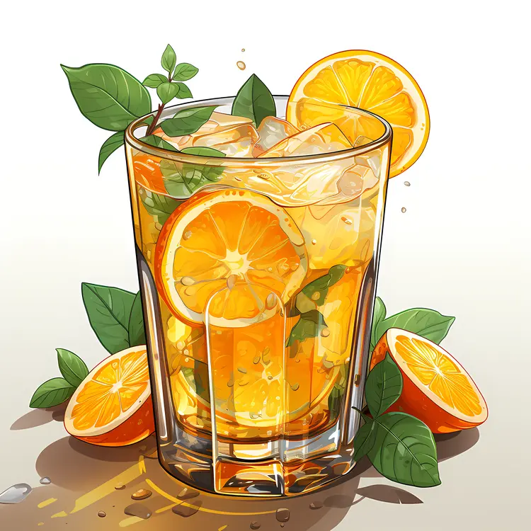 Refreshing Orange Drink with Ice