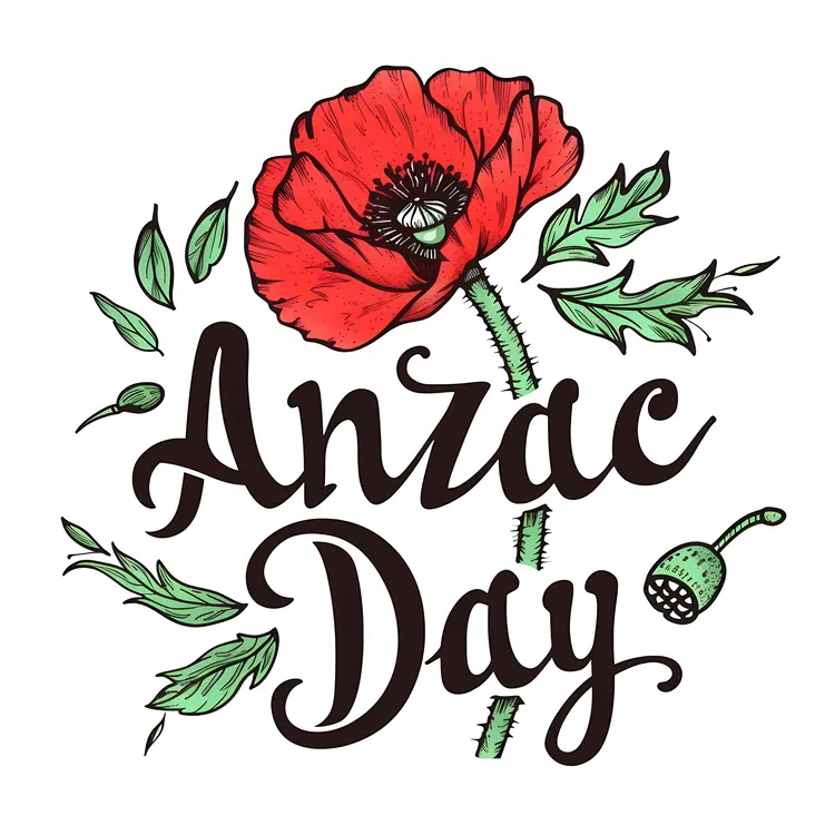 ANZAC Day Red Poppy Flower
