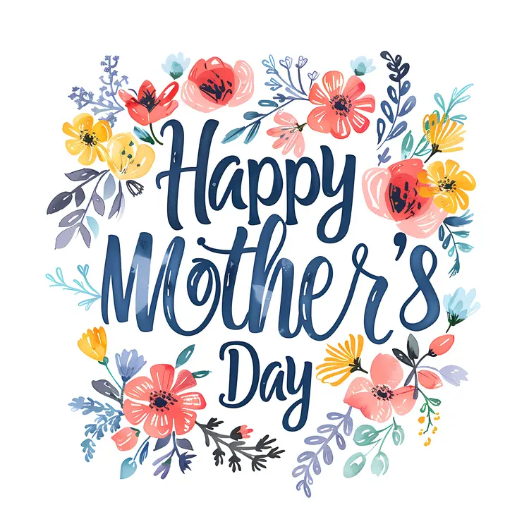 Happy Mother's Day with Colorful Flowers