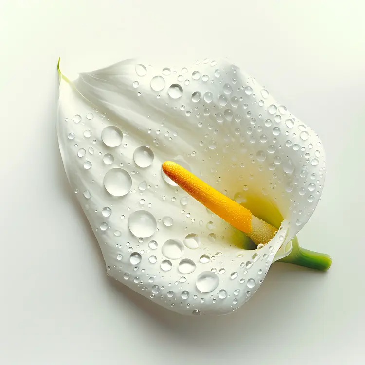 White Calla Lily with Dew Drops