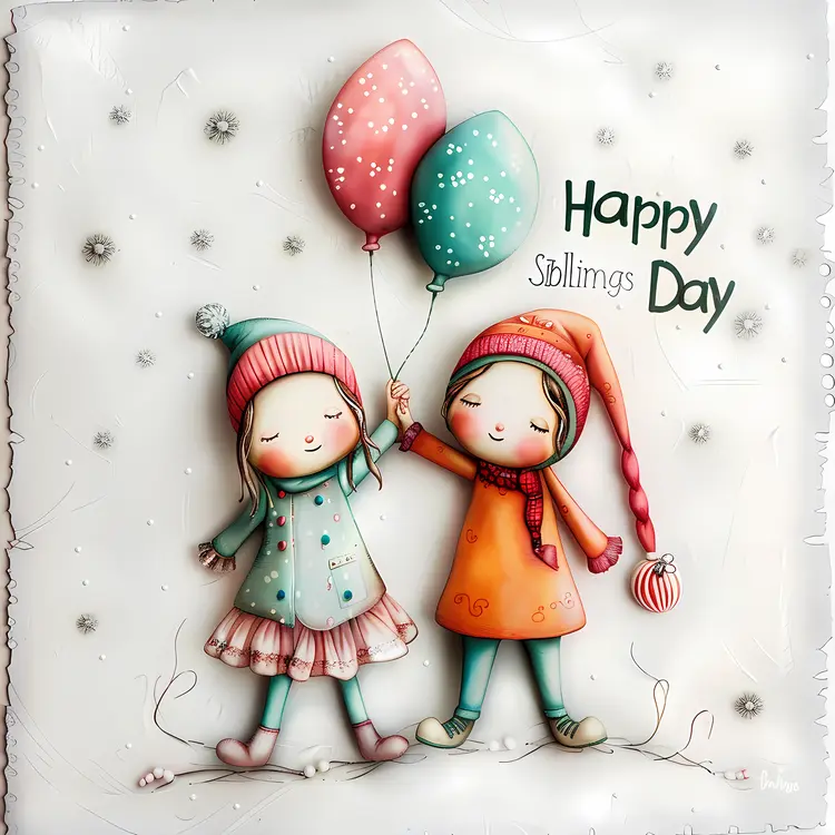 Happy Siblings Day with Balloons