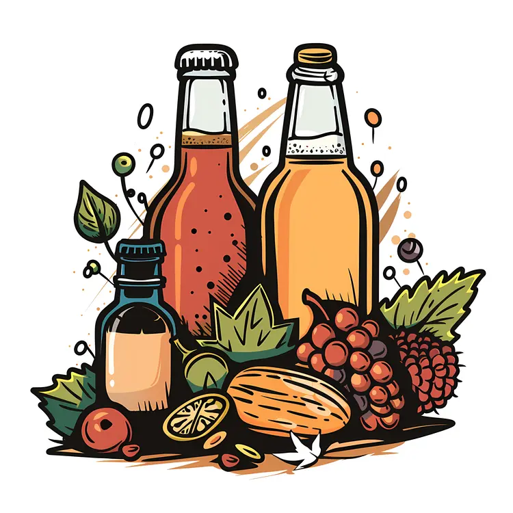Assorted Fruit Bottles with Fresh Ingredients