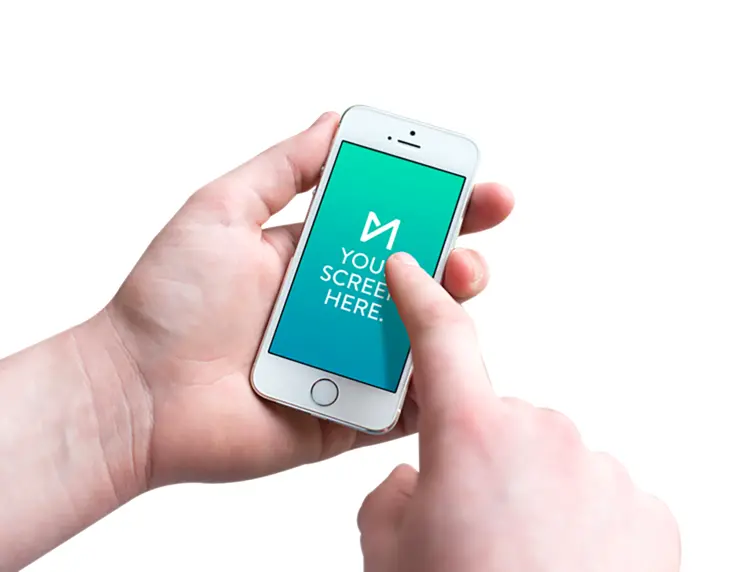 Hand Holding Smartphone with Blank Screen