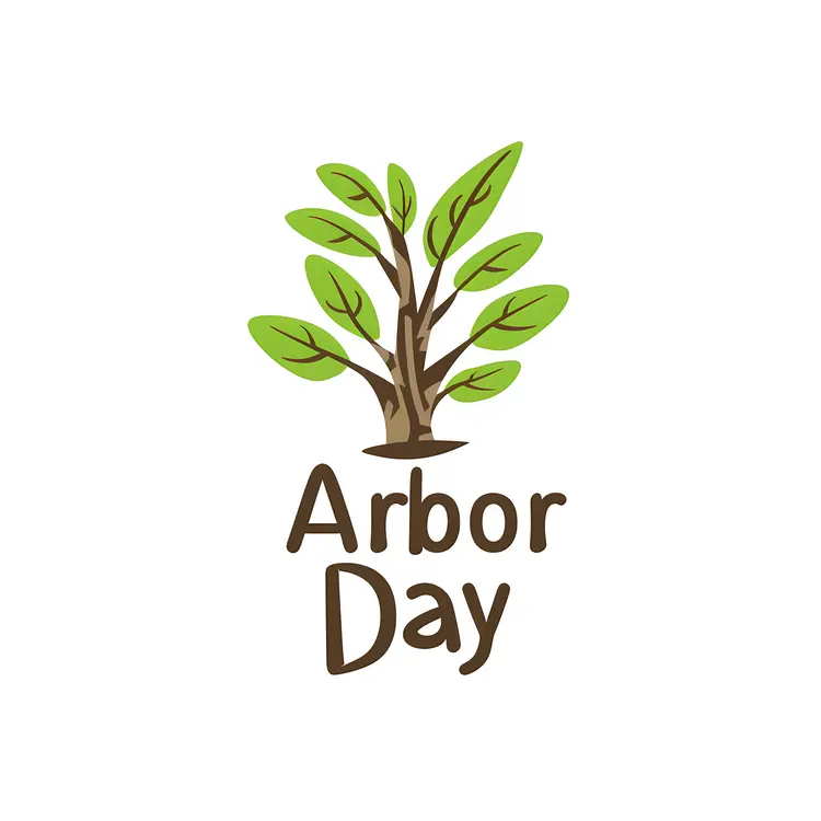 Simple Arbor Day Tree Illustration