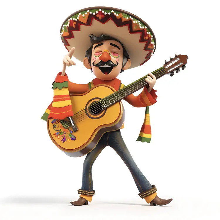 Mexican Guitarist with Sombrero