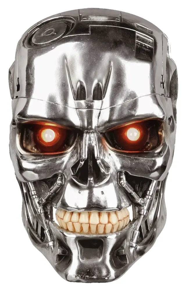 Glowing Eyes Metallic Skull