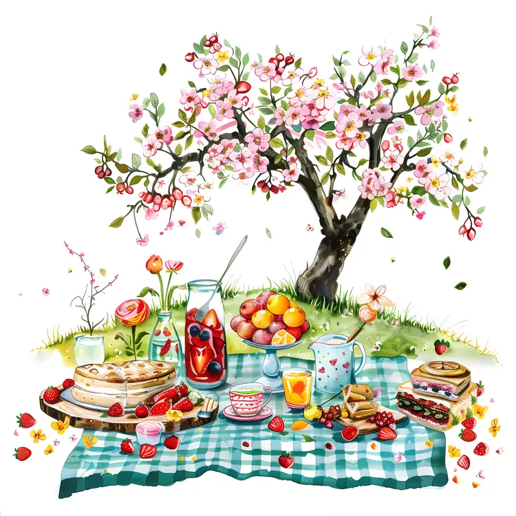 Picnic under Cherry Blossom Tree