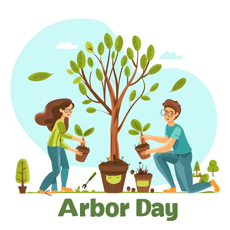 People Planting Tree for Arbor Day