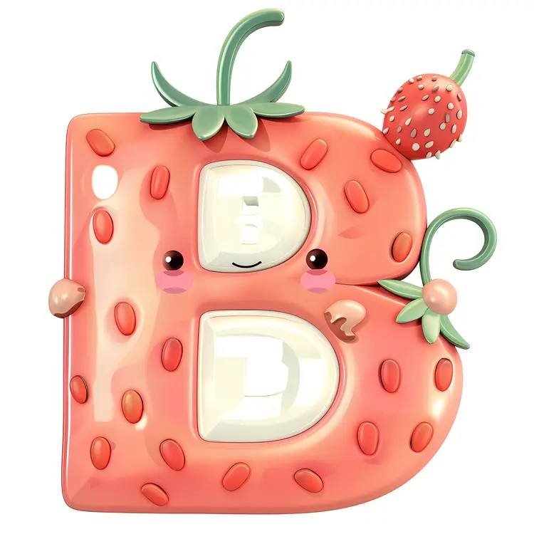 Strawberry with Letter B