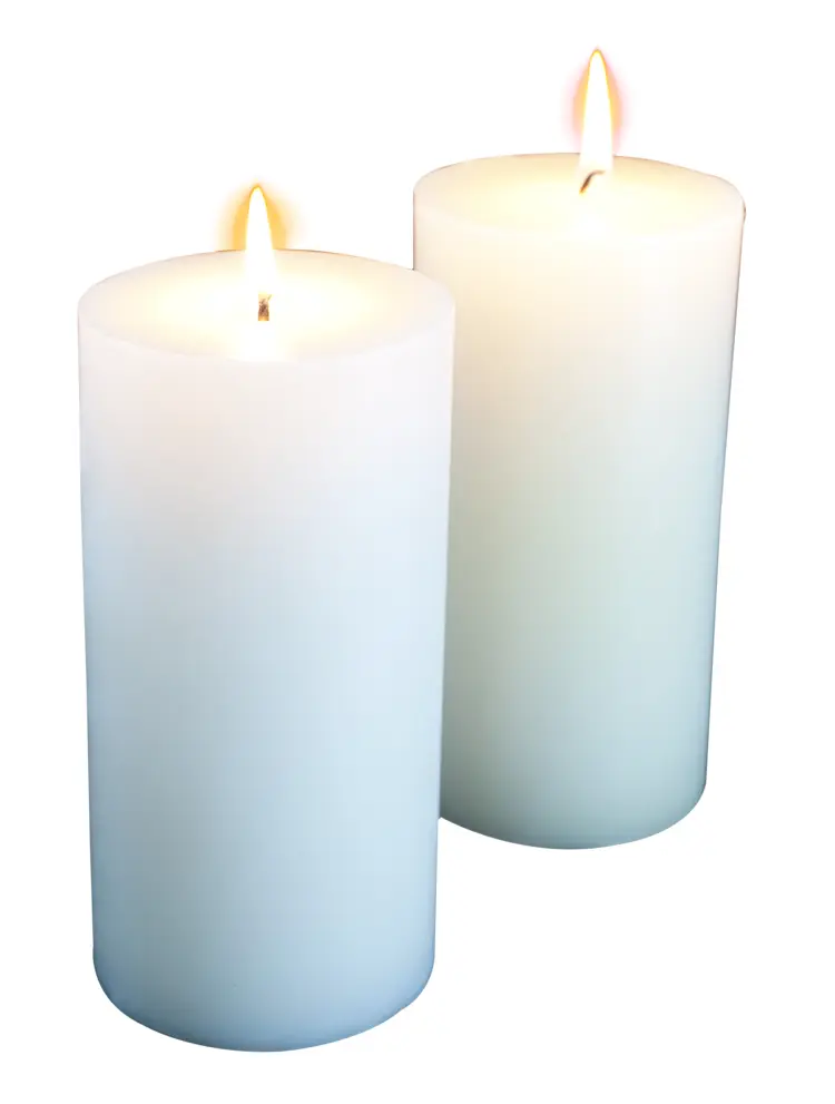 White Candles with Flames