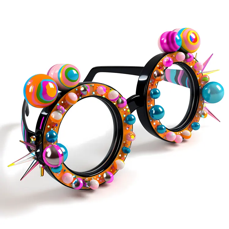 Colorful Sunglasses with Beads and Spikes
