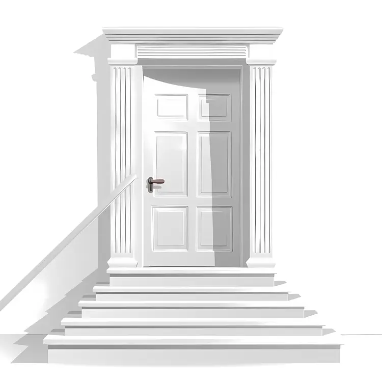 White Door with Columns