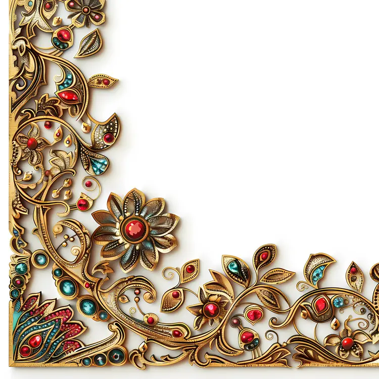 Luxurious Gold Floral Frame