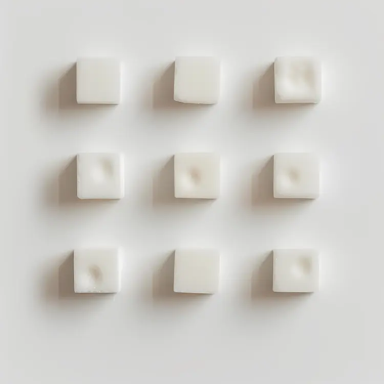 White Sugar Cubes in Grid Pattern