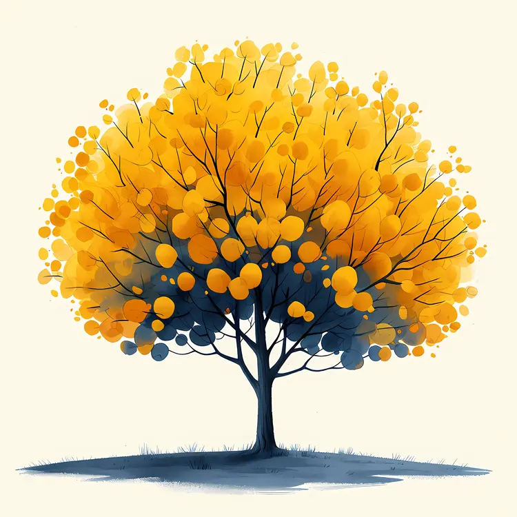 Beautiful Yellow Tree in Autumn