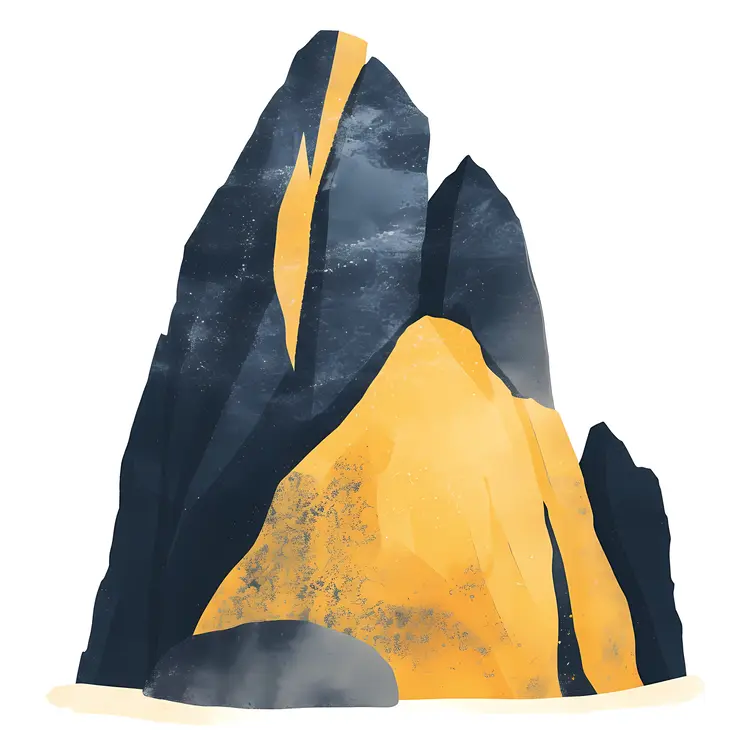 Yellow and Black Rock Illustration