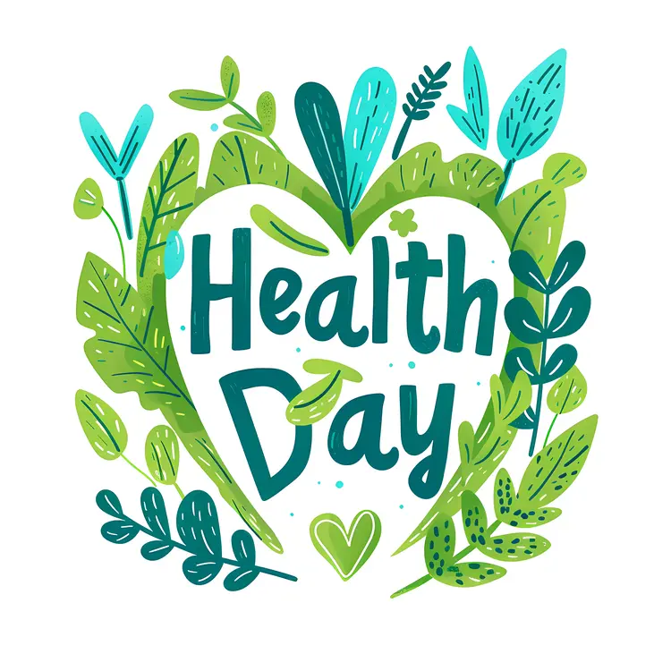 Health Day with Heart and Leaves