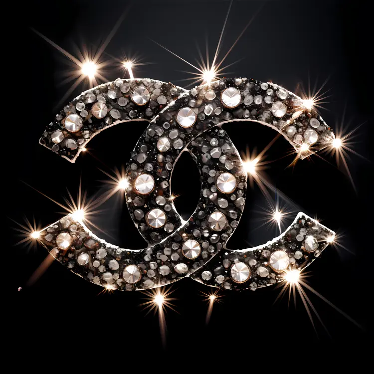 Black logo with sparkles