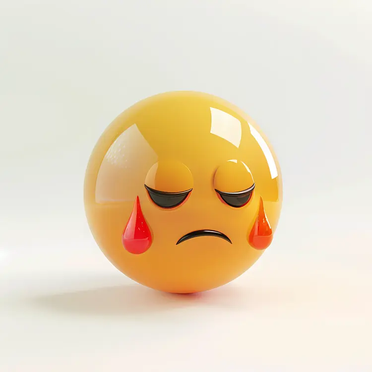 Sad Yellow Crying Emoji with Tears