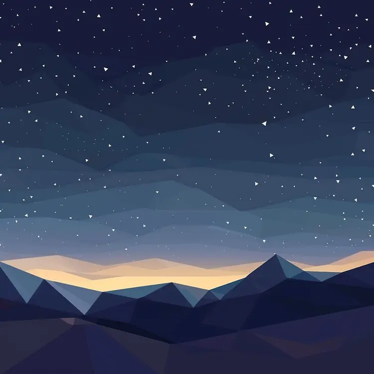 Starry Night Sky over Mountains