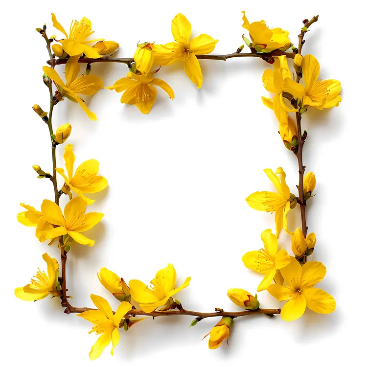 Yellow Blossoms Floral Frame