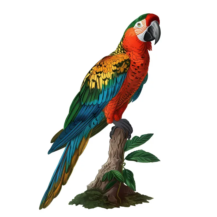 Detailed Illustration of a Parrot