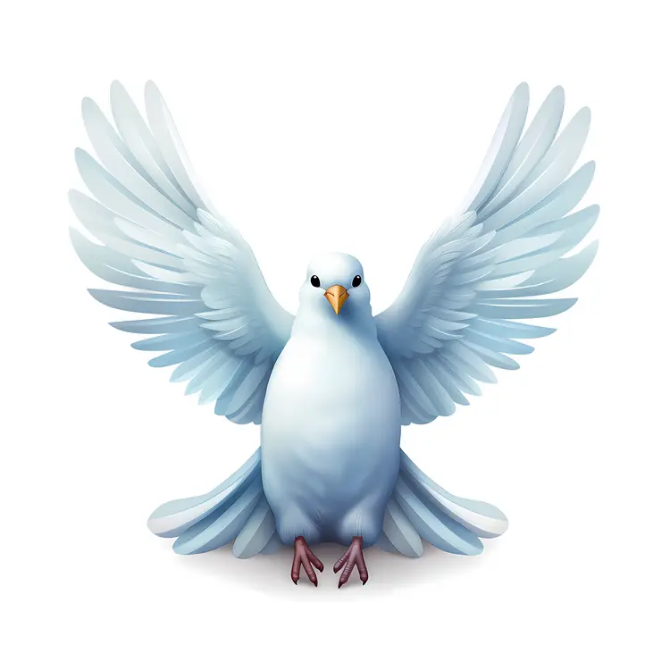 White Dove with Spread Wings