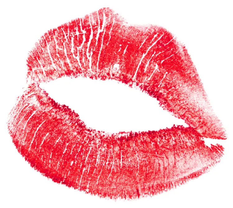 Red Lip Print on Transparent Background