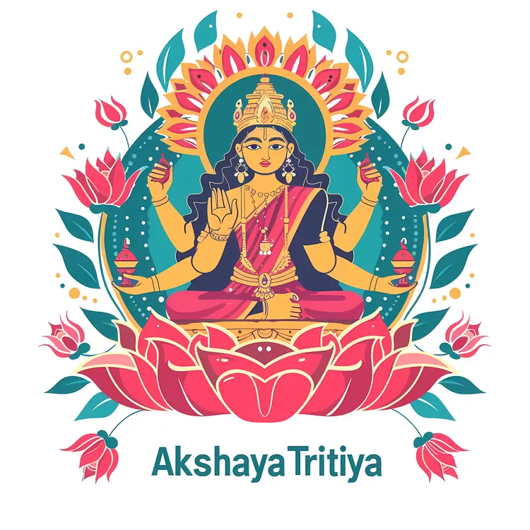Colorful Akshaya Tritiya Goddess Illustration