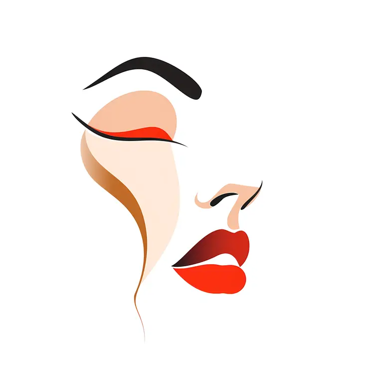 Artistic Female Face with Makeup