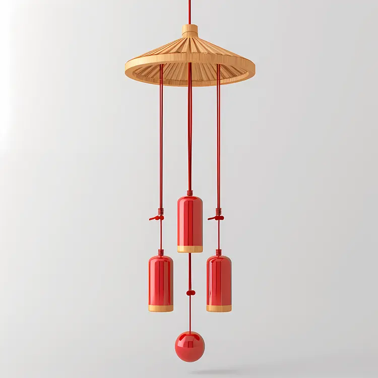 Red Wind Chime for Garden
