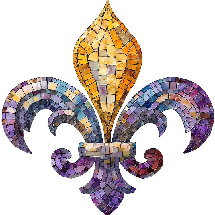 Intricate Mosaic Fleur-de-lis