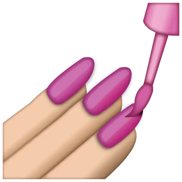 Applying Pink Nail Polish