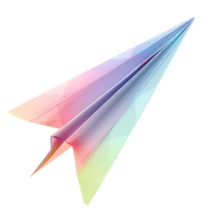 Rainbow Colored Paper Airplane