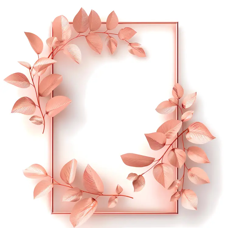 Elegant Pink Leaf Frame