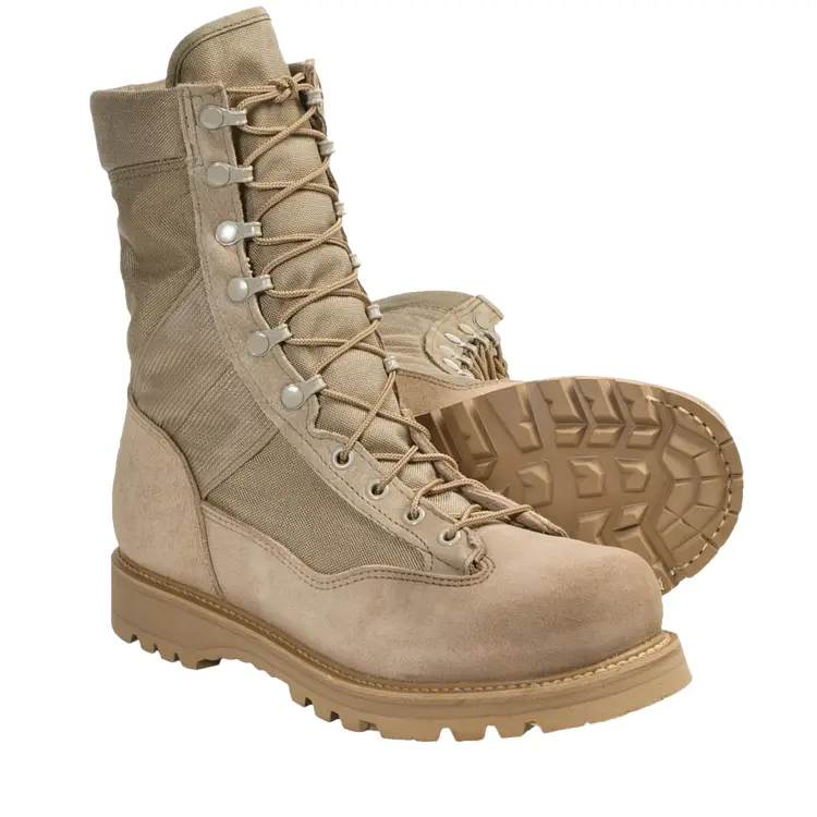 Tan Combat Lace-up Boots