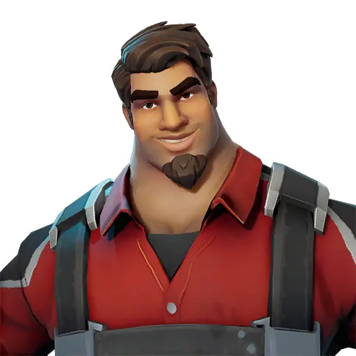 3D Male Character in Red Shirt with Beard