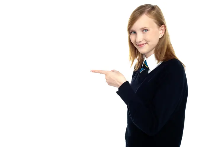 Smiling Woman Pointing