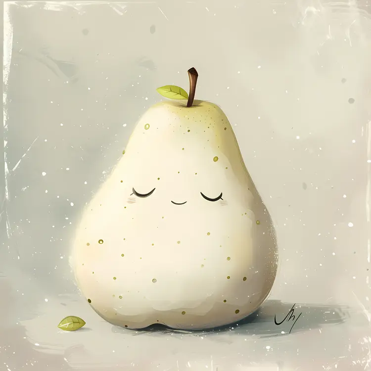 Sleeping Cute Pear Cartoon