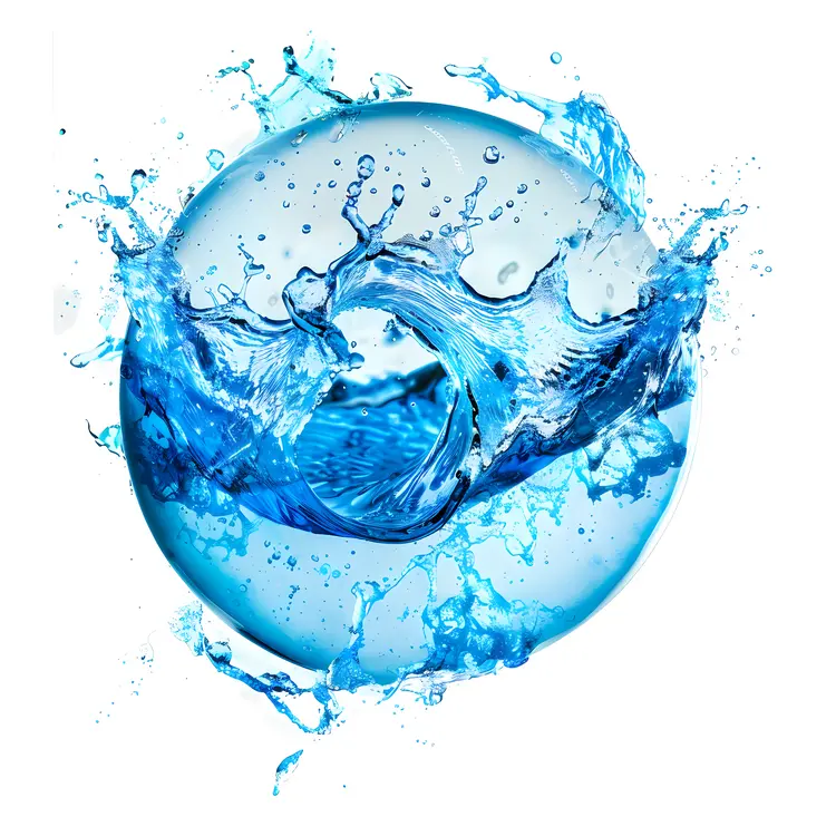 Blue Water Splash in Circular Motion