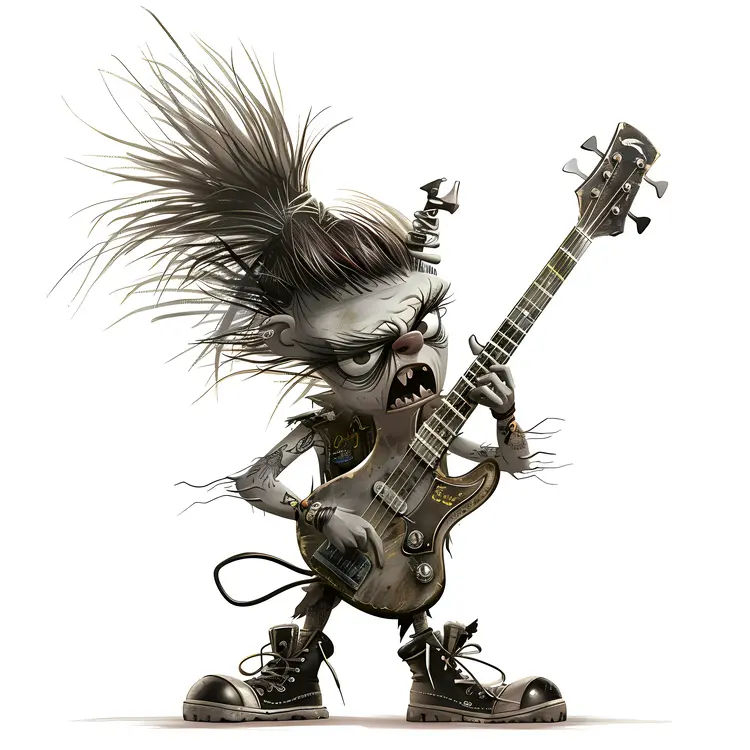 Punk Rockstar with Guitar