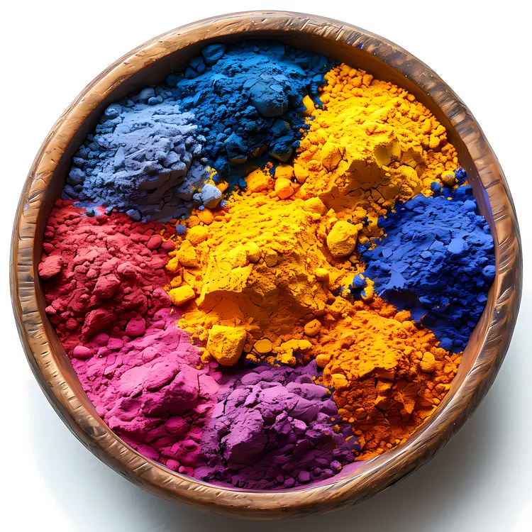 Bright Pigment Powders in Bowl