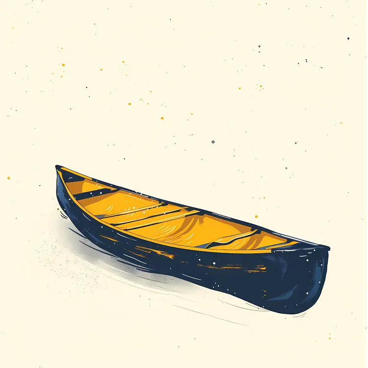 Yellow and Black Canoe with Paddle